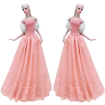 1:6 Bábiky Oblečenie Nastaviť Elegantné Orange Mimo Ramenný Party Šaty Princezná Šaty Pre Bábiku Barbie Oblečenie, Oblečenie 1/6 BJD Príslušenstvo