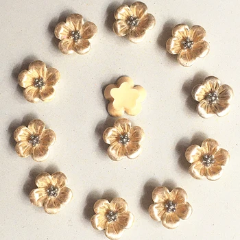 100ks 14 mm žlté ruže Živice Kvety Dekorácie Remesiel Flatback Cabochon Pre Scrapbooking Kawaii Roztomilý Diy Príslušenstvo