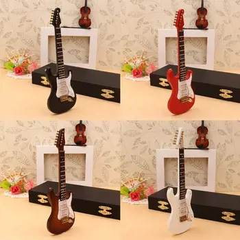 14 cm Mini Elektrická Gitara Model Miniatúrne Guitarra Replika Dar Prípade Postaviť NOVÉ
