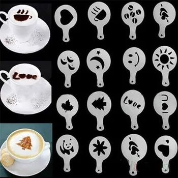 16pcs Káva Latte Cappuccino Barista Cookie Cupcake Káva Latte Tlač Formy Cake Zdobenie Nástroje Pečenie Kuchyňa Cocina