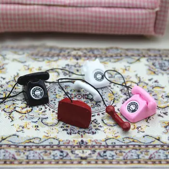 1Pc Roztomilý Mini Pevné Telefónne domček pre bábiky Miniatúrne Scény Model domček pre bábiky Príslušenstvo