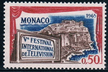 1Pcs/Nastaviť Nové Monako Post Pečiatka 1964 Monte Carlo TV Festival Panorámu Mesta Socha Pečiatky MNH