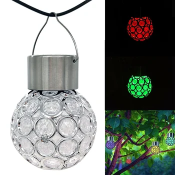 2 KS Solárny Crystal Ball Svetlo Vonkajšie Záhradné LED Visuté Záhrady Vianočné Festival Mimo Dekor Svetlo