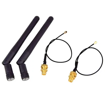 2 KS/Veľa 2.4 Ghz 3Dbi Wifi 2.4 G Antény Antény RP-SMA Male Bezdrôtový Router+PCI U. FL IPX Na RP SMA Male Pigtail Kábel