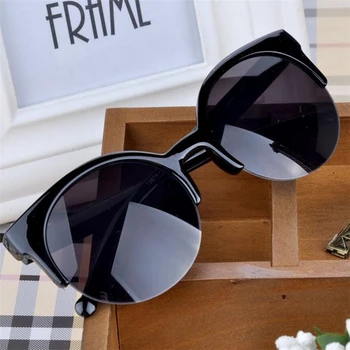 2019 nové módne dámske slnečné okuliare classic retro dizajn značky kolo pánske okuliare UV400 pol rám, čierne jazdy okuliare