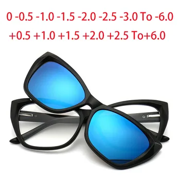 2349 Magnet Klip Muž Mačka Oči Krátkozrakosť Okuliare 0 -0.5 -1.0 -2.0 Na -6.0 , Ďalekozrakosť Slnečné Okuliare +0.5 +1.0 +2.0 Na +6