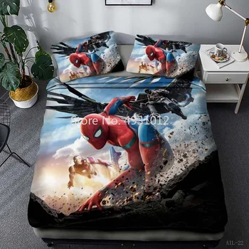 3D Avengers Spiderman Iron Man Dospievajúci Chlapci Darčeky posteľná bielizeň Sady Deka Perinu prehoz cez posteľ Deti Deti Deti Spálňa Decor Domov
