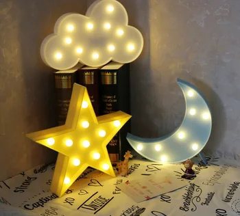 3d Moon Star Cloud Nočné Svetlo Deti Roztomilý Krásne Led Svetlo Hračka Darček Stan Prihláste sa Pre Spálne Štúdia Obývacia Izba Dekor