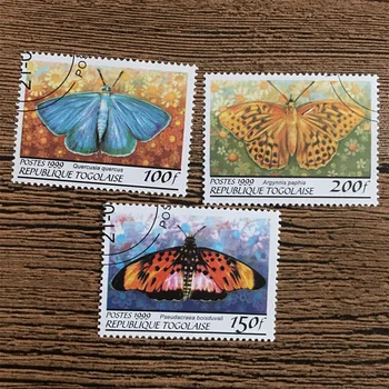 3ks/Set Togo Post Pečiatky 1999 Motýľ Používa Post Označené Poštových Známok na Zber