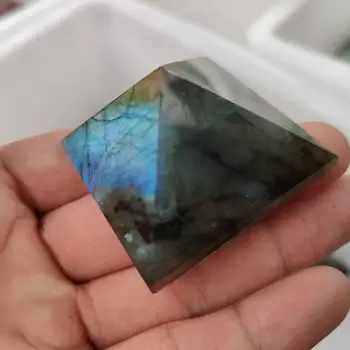 40 mm PYRAMÍDA - LABRADORIT Crystal w/ Description - Liečenie Reiki Kameň