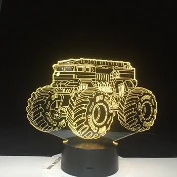7 Farby Meniace Kreatívne Darčeky Vozidla Auto Truck 3D Led stolná Lampa Usb, Dotknite sa Tlačidla Vozidla Nočné Osvetlenie Deti Spálňa Decor