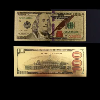 Americký 24k Farebné Zlato, Bankovky a Vzácne NÁS Falošné Peniaze 100 Dolár Mena Bill Poznámka spomienkovú Darčeky Hodnota Zbierky