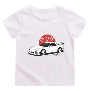 Anime Počiatočné D Deti Tshirt Mazda RX7 Tlač Oblečenie Chlapci Dievčatá Módne Topy JDM Automobilový Kultúry Grafické ,Drop Ship
