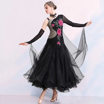 ballroom dance súťaže šaty pre spoločenský tanec tango tanečný kostým valčík šaty fringe rumba, kostýmy swing šaty black
