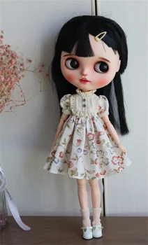 bjd bábika šaty kvetinový vintage šaty blythe ob24 1/6