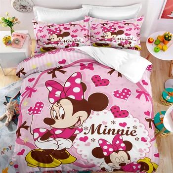 Disney Mickey Minnie Mouse Obliečky Kryt Nastaví Obliečky Kryt Nastaví Polyester Digitálna Tlač Posteľná Bielizeň Nastaviť Deti Darček