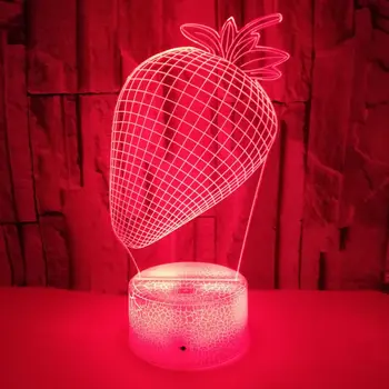 Dotykové Diaľkové 3D LED Nočné Svetlo Akryl Jahoda Nočného USB Nočná Lampa Pre Dieťa Deti detský Darček Spálne Dekorácie