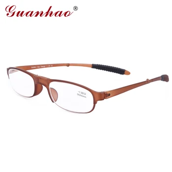 Guanhao Nerozbitného TR90 Rám Ultralight Skladacie Okuliare na Čítanie Muži Ženy Acetát Slim Presbyopia Okuliare Prípade 1.0 1.5