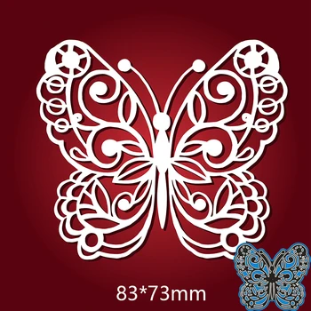 Kovové oceľové Rezacie Zomrie Motýľ openwork vzor DIY Scrapbooking fotoalbum Razba papier Karty 83*73mm