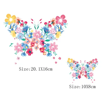 Krásny Kvet Patch Motýľ Nálepky prestupu Na T-Shirts Ženy DIY Umývateľný Džínsy Dekorácie Prenos Tepla Patch