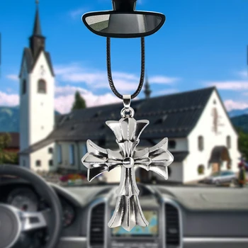 Kríž Auto Prívesky Pre Auto Dekorácie Ježiš Christian Darčeky Náboženské Auto Spätné Zrkadlo Závesné Ozdoby Charms Dary