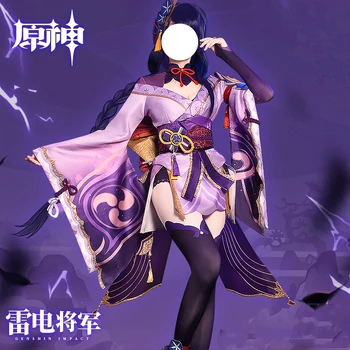 Kvalitná Hra Genshin Vplyv Raiden Shogun Cosplay Kostým Krásne Sladké Kimono Činnosť Strany Úlohu Hrať Oblečenie Nové
