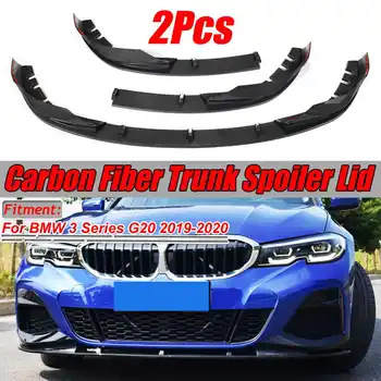 Lesklá Čierna/Carbon Fiber Vzhľad G20 2 KS Auto Predný Nárazník Pery Splitter Telo Kit Spojler, Difúzor Pre BMW Radu 3 G20 2019 2020
