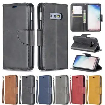Luxusné Flip PU Kožené Peňaženky Telefón puzdro Pre Samsung S8 S9 Plus S10e s rezacím zariadením S10 Plus Stojan Capa s Pruhom