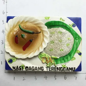 Malajzia cestovanie na pamiatku charakteristiky troch-dimenzionální magnet na chladničku Terengganu ryža