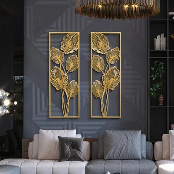 Metal gold leaf kovaného železa dekorácie obývacia izba pozadí dekorácie prívesok moderné Nordic kovové domáce dekorácie