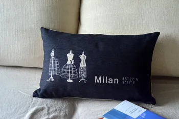 Milan vankúš, Tvorivé cartoon slovo milan pás obliečky na vankúš obliečka na vankúš Č Core