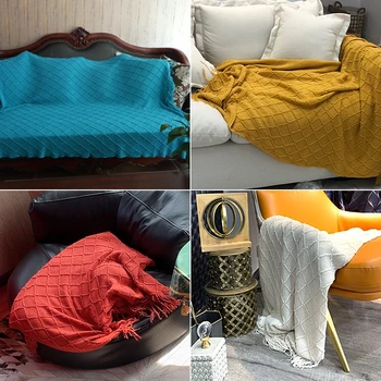 Nordic retro bavlny, prikrývka, jednofarebné, pletená deka posteľ konci Deka gauč uterák posteľ konci uterák kryt veľkoobchod FG1193