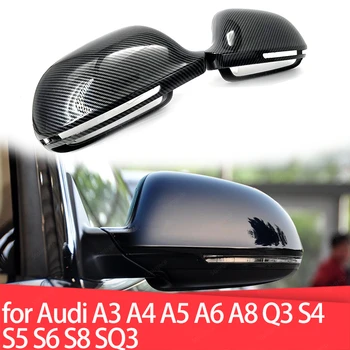 Náhradné ABS Uhlíkových Vlákien Vyzerať Spätné Spp Zrkadlo Pokrytie pre Audi A4 S4 B8, 8K A5 S5 B8, 8K A6 S6 C6 4F A8 S8 D3 Q3 SQ3 A3 8P