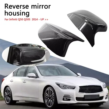 Náhradné Imitácia karbónu Spätné Zrkadlo pokrytie čiapky vhodné pre Infiniti Q50 Q60 Q70 Q50S QX30 na roky 2014-2020 Bright Black