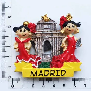 Orientačný bod tvorivé flamenco tanec maľované turistické suveníry v celej Španielsko Magnetické chladnička nálepky