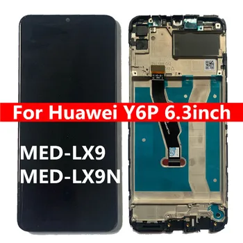Pre Huawei Y6P LCD s Rámom Dotykový Displej Digitalizátorom. Náhradný Displej pre Huawei Y6P MED-LX9 MED-LX9N 6.3 palcový LCD Displej