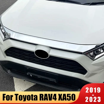 Pre Toyota RAV4 XA50 2019 2020 2021 2022 2023 Prednej Mriežky Kapota Prírubové Lišty Kryt Výbava Exteriér Tvarovky z Nehrdzavejúcej Ocele Nálepky