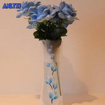 PVC Plastové Ozdoby, Vázy Skladacia Transparentné Váza Kvet Usporiadanie Váza Vody Taška Domov Váza Domova jarrones