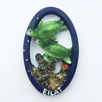 QIQIPP Eilatu, Izrael cestovného ruchu Pamätník korytnačka maľované dekoratívne remesiel magnetické chladnička nálepky kolekcia dary