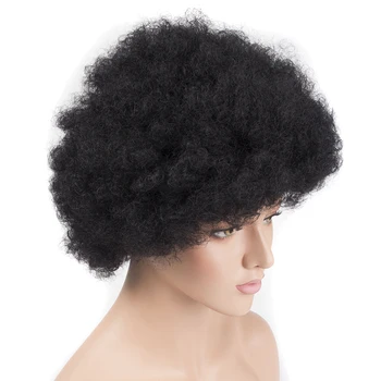 Qp krátke vlasy, parochne pre ženy kinky kučeravé syntetické parochne afro cosplay Parochňu