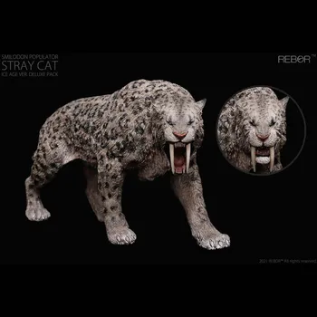Rebor Smilodon Populator Túlavé Mačky Šabľa-ozubené Tiger Klasické Hračky Darček Animal Model Leopard tlač Farieb Ice Age Verzia 160871