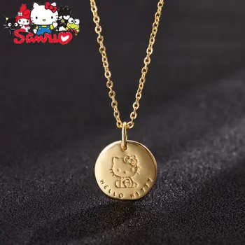 Sanrio Hello Kitty Lesklý Prívesok Náhrdelník Žien Reťazca pre Priateľku Dámy Clavicle Vianočný Darček Kawaii Zliatiny Náhrdelníky
