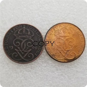 Starožitný Remesiel Švédsko 1909 Švédsko 5 Rudy Strieborné Mince, Mincí, Pamätných Mincí, Zberateľských