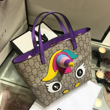 Tokidoki Jednorožec Cartoon Nákupní Taška Tote Bag Kabelky Dizajnér Tašky Luxusné Peňaženky a Kabelky pre Ženy Vytlačené Dámy