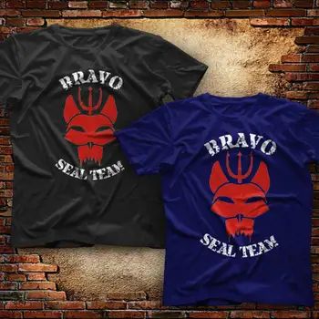 US Navy Seal Team Bravo Tím Logo T-Shirt. Prémiová Bavlna Krátky Rukáv O-Krku Mens T Tričko je Nové S-3XL