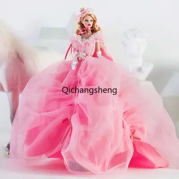 Ušľachtilý Ružové Svadobné Šaty 1/6 Bábiky Oblečenie Pre Barbie Šaty Pre Barbie Oblečenie 11.5