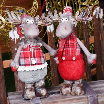 Vianočný Darček Nový Rok Dekorácie Vianočné Figúrky, Vianočné Elk Bábiky Sobov Stojí Hračky Kerst Decoratie Vianočné Dekorácie