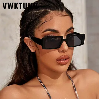 VWKTUUN 2021 Obdĺžnik slnečné Okuliare Ženy Retro Slnečné Okuliare Pre Ženy/Mužov Luxusné Značky Dizajnér Okuliare Ženy Malé Oculos