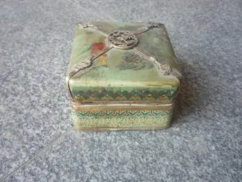 Zberateľské Staré Qing Dynastie Silver a Porcelánu Šperky box,s mk,doprava Zdarma
