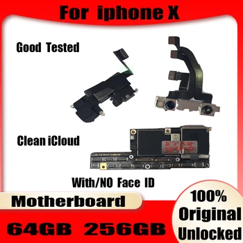 Č icloud Pre iPhone X Doske 64GB-256 GB 100% Originálne Odomknúť S/Č Tvár ID Plný čipy Testované logic board Podporu Aktualizácia